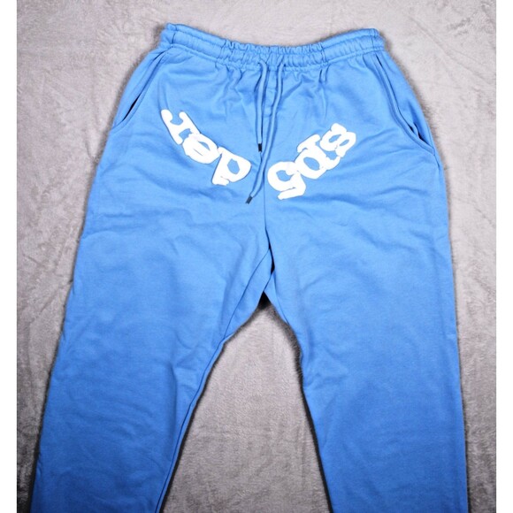 SP5DER Sweatpants Men's Size Large Sky Blue Lt Blue Worldwide OG Joggers EUC - Picture 2 of 8
